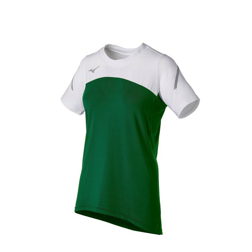 Mizuno Techno VII Short Sleeve Női Mezek Zöld/Fehér IXF245619